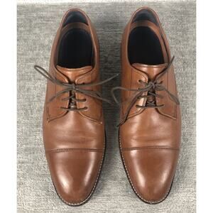 Cole Haan Mens Lenox Hill Oxford Size 8.5 D Cognac Tan Cap Toe Dress Shoe